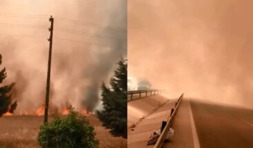 Burdur’da yangın: Yol ulaşıma kapandı