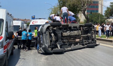 Hayati tehlikesi vardı, ambulans devrildi can verdi