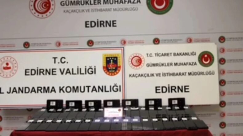 Edirne’deki TIR’da 1 milyonluk kaçak telefon yakalandı