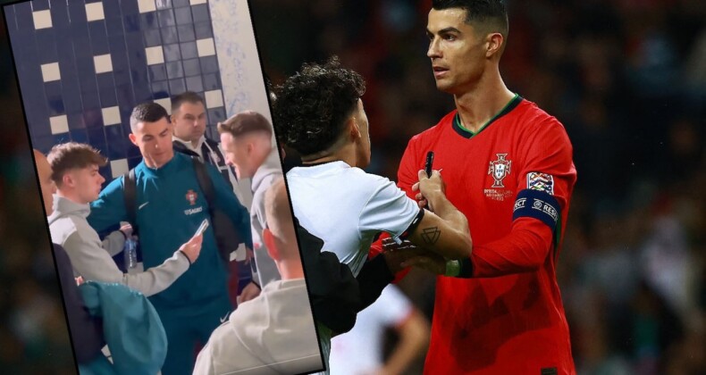 Ronaldo için fotoğraf izdihamı! Futbolcular da sırada